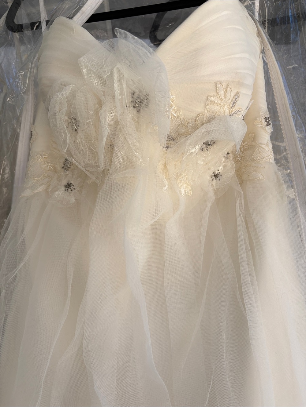 Watters Odessa Ivory Multi-Layered Wedding or Evening Dress 10